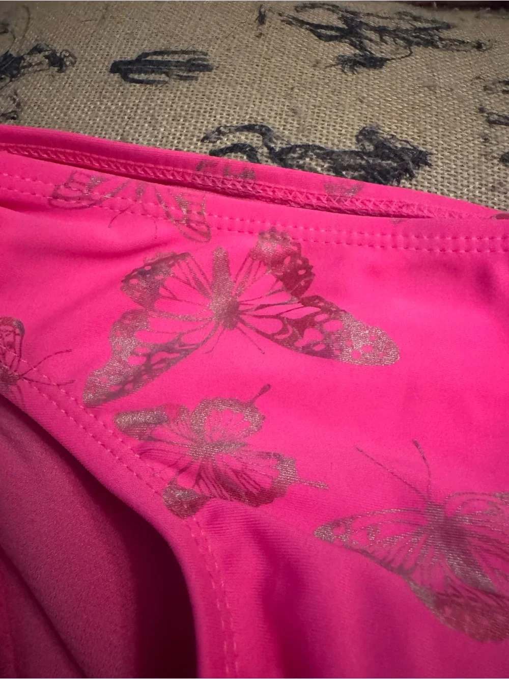Limited Too Girls Pink Butterfly Bikini Swim Bottom Adjustable Size 5-6 Years